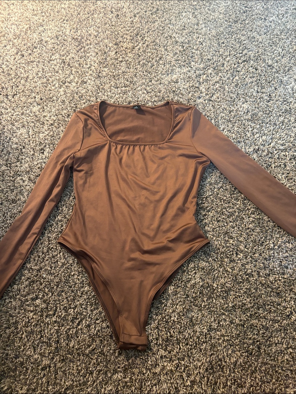 SHEIN Brown Long Sleeve Kids One-Piece Bodysuit